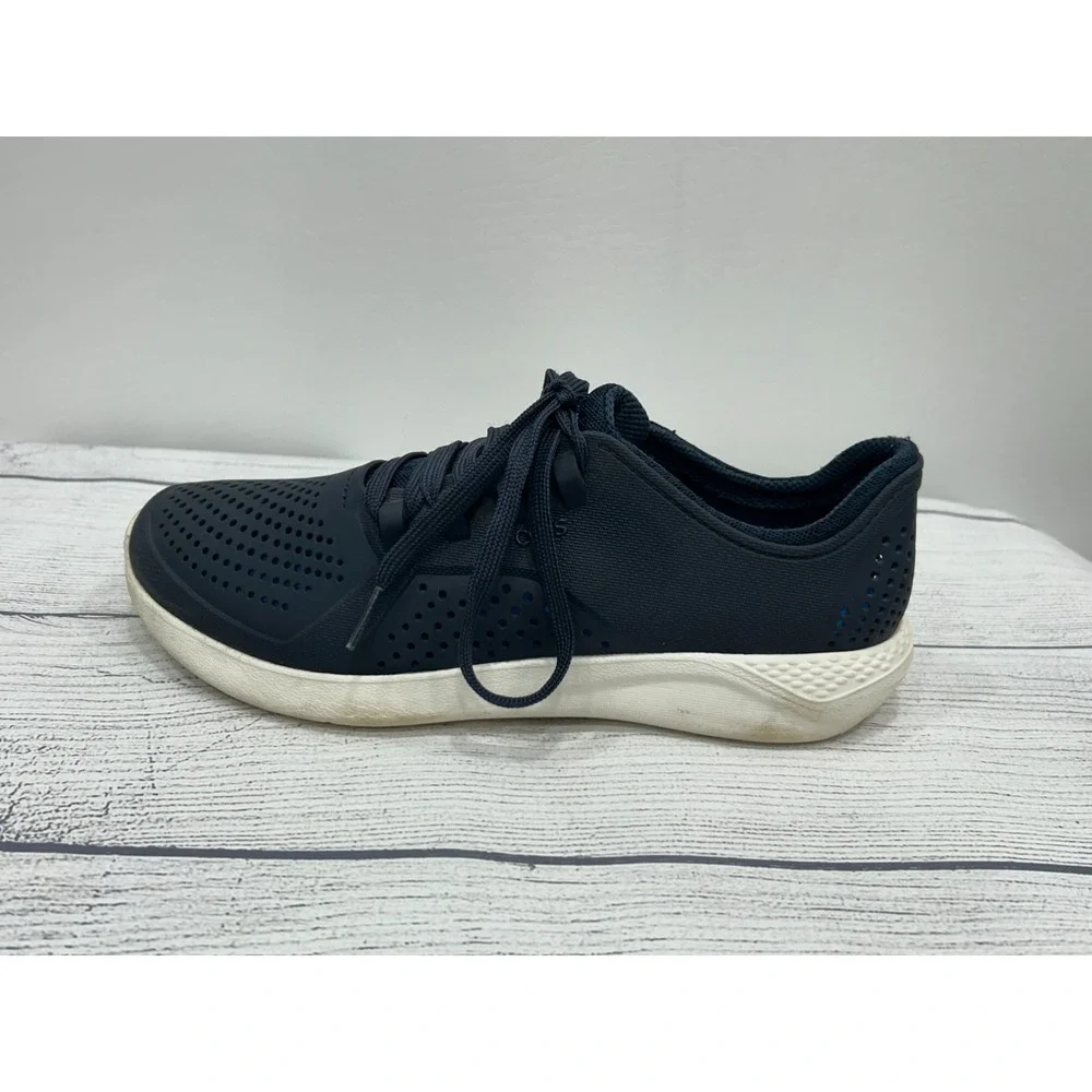Crocs Lite Ride Pacer Mens Navy Breathable Lace Up‎ Sneakers Shoe Size 7
